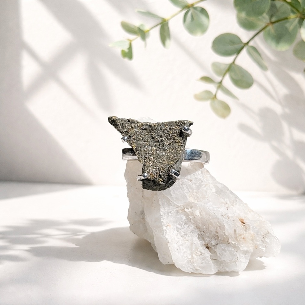 Rainbow Pyrite Druzy Ring - Picture 9 of 14